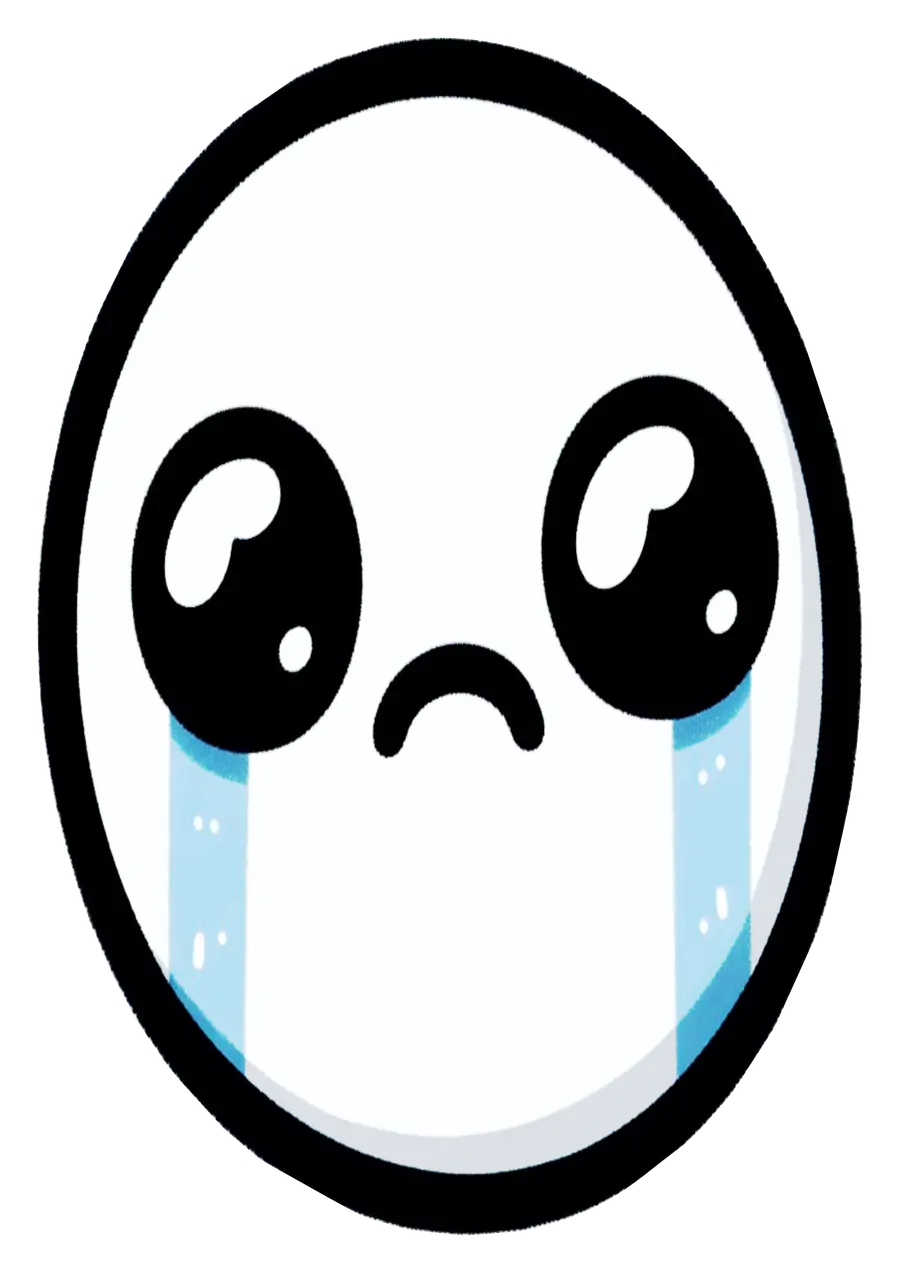 Figurinha Derp Face Chorando PNG transparente