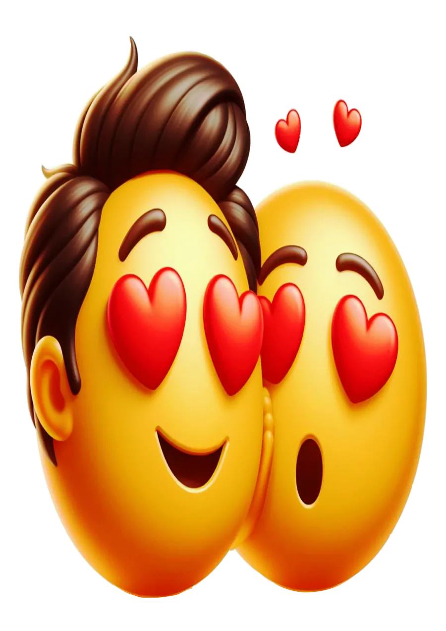 Emojis Apaixonados Juntos PNG transparente