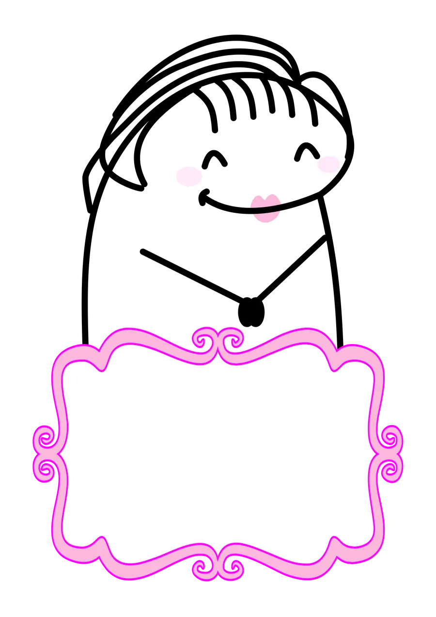 Flork Feminino com Moldura Rosa PNG transparente