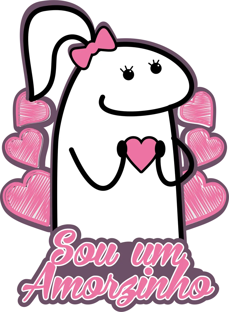 Flork Sou um Amorzinho com Corações PNG transparente