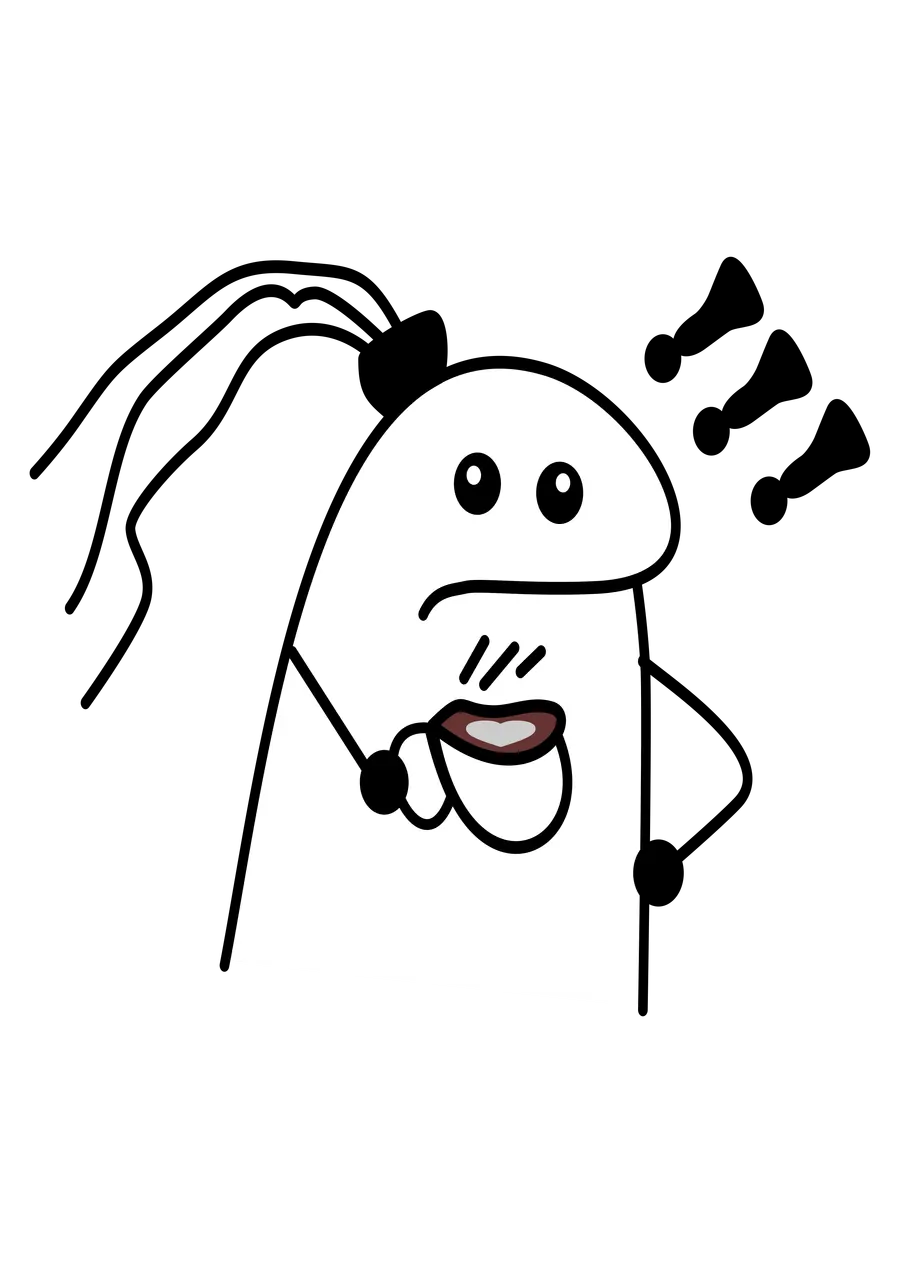 Flork Surtada Tomando Café PNG transparente