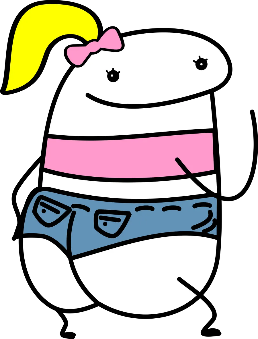 Flork Loira de Shortinho e Laço PNG transparente