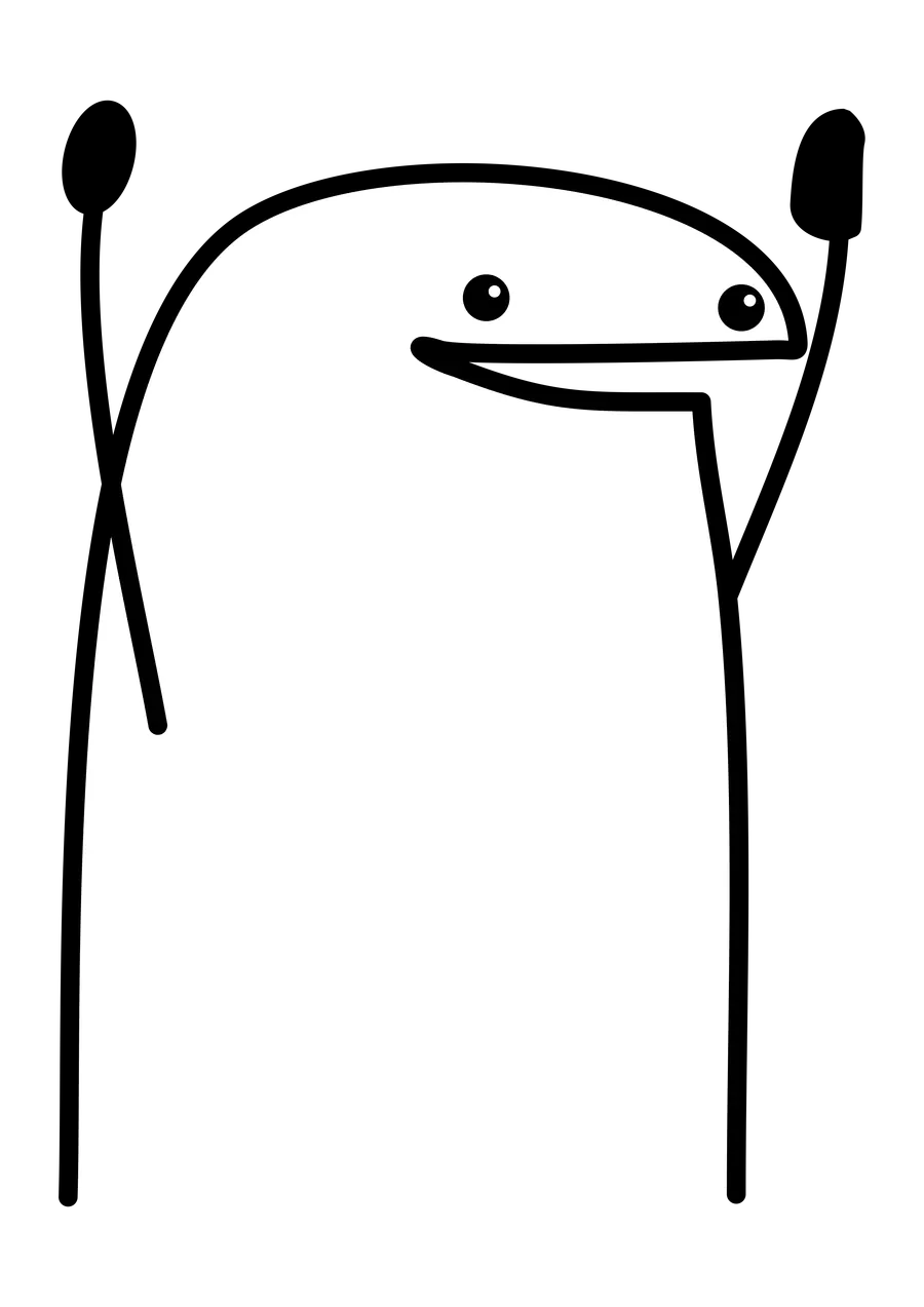Flork Alegre com Braços Levantados PNG transparente