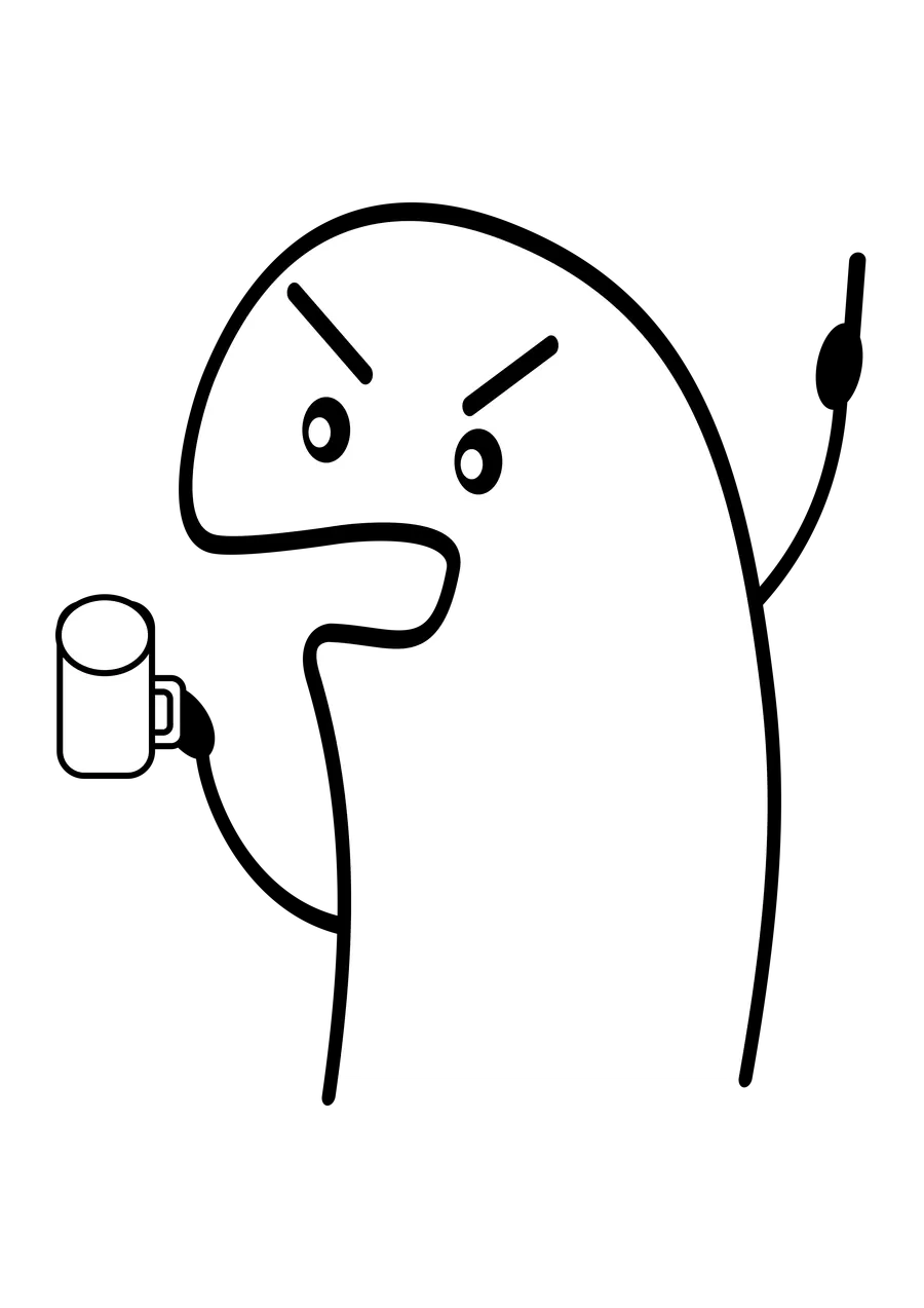 Flork Irritado Segurando Caneca PNG transparente