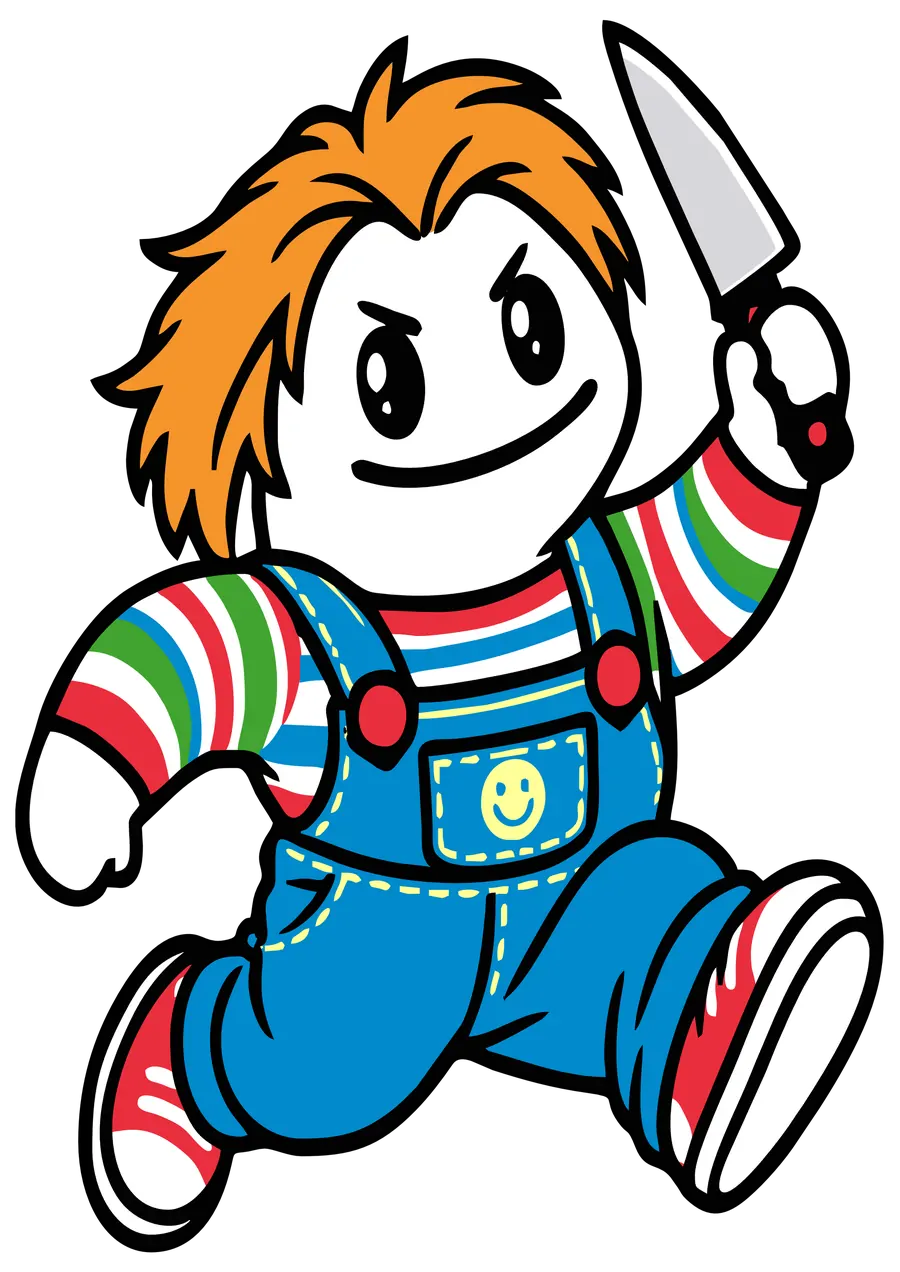 Figurinha Chucky Halloween Correndo PNG transparente