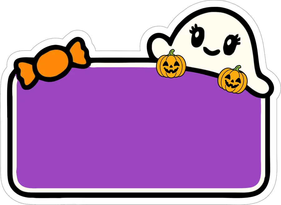 Moldura de Halloween com Fantasma PNG transparente