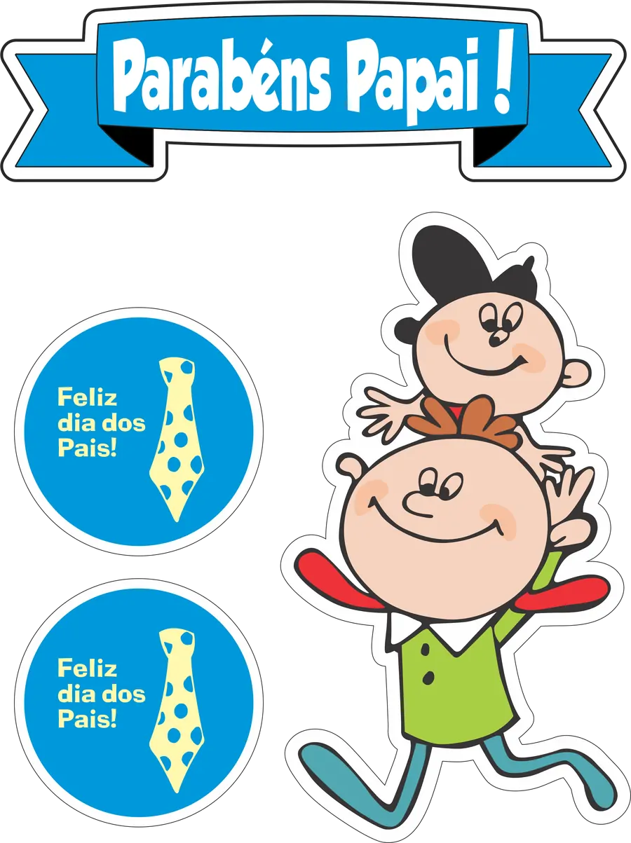 Parabéns Papai Topo de Bolo PNG transparente