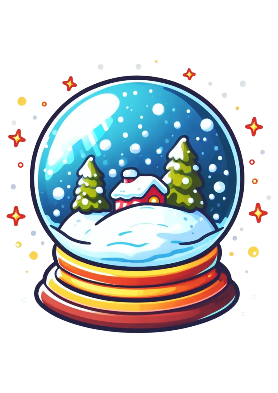 Globo de Neve com Casinha PNG transparente