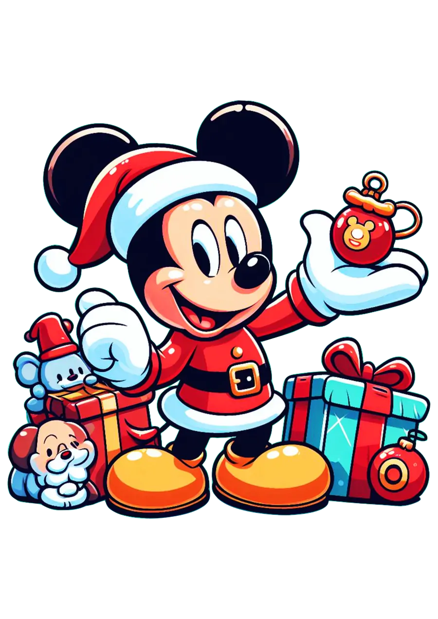 Mickey Mouse com Tema de Natal PNG transparente
