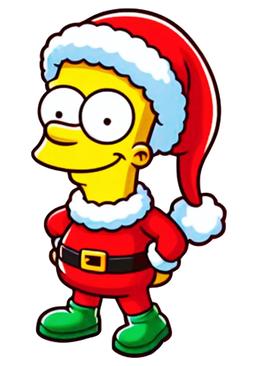Bart Simpson com Roupa de Natal PNG transparente