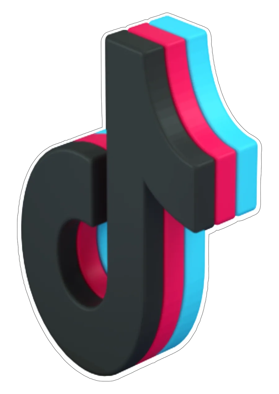 Logo TikTok 3D PNG transparente