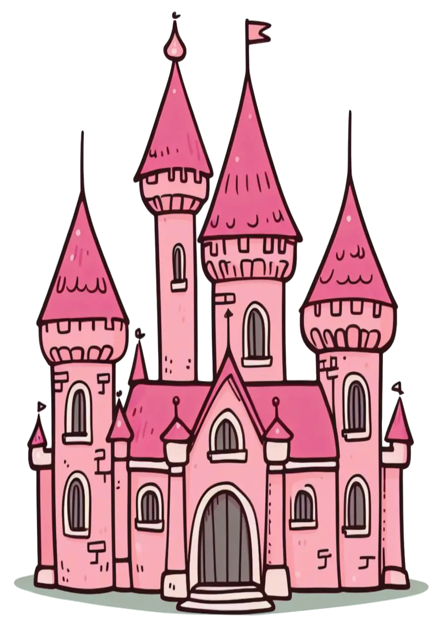 Castelo de Princesa Rosa PNG transparente