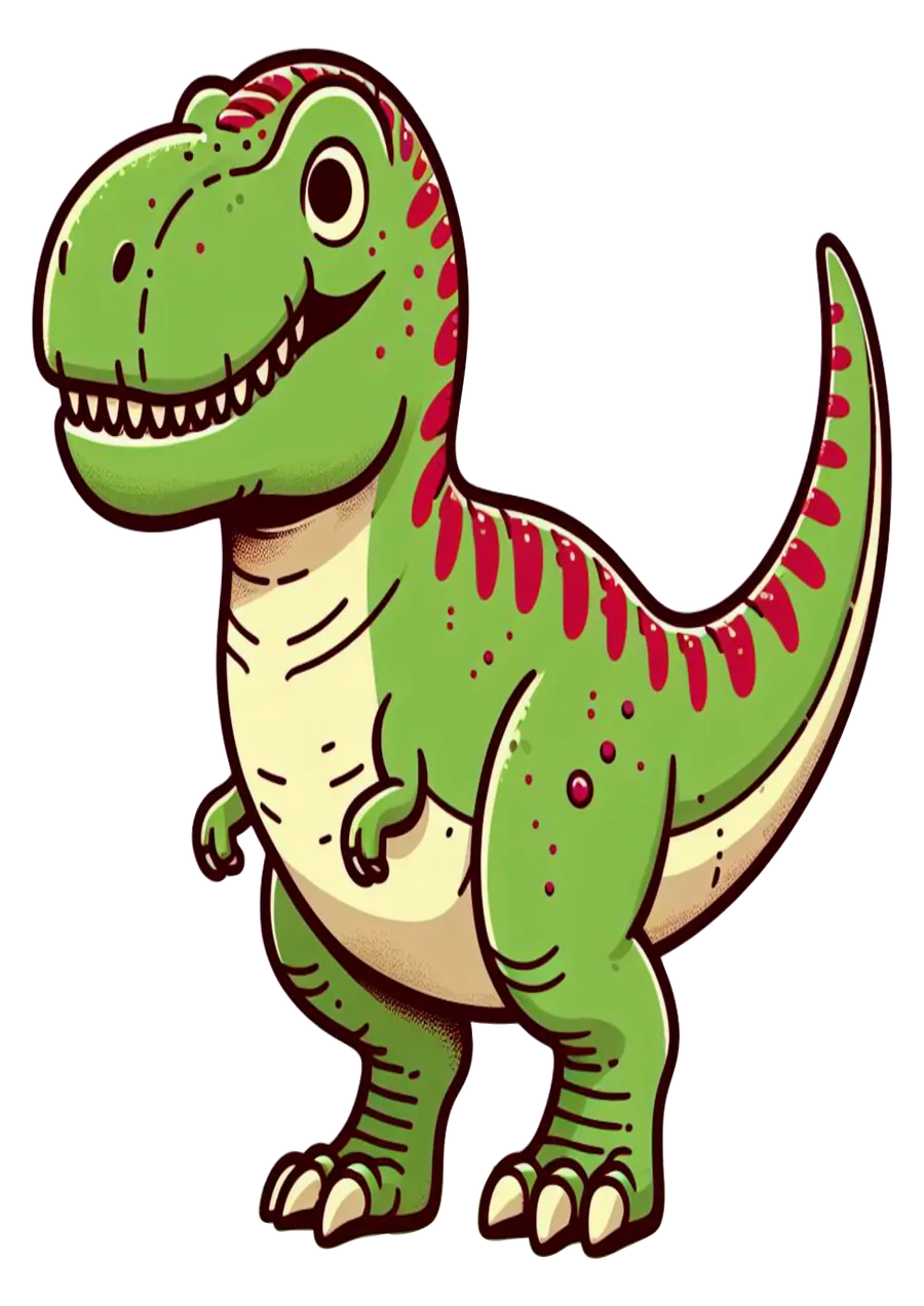 Dinossauro T-Rex Infantil Verde PNG transparente