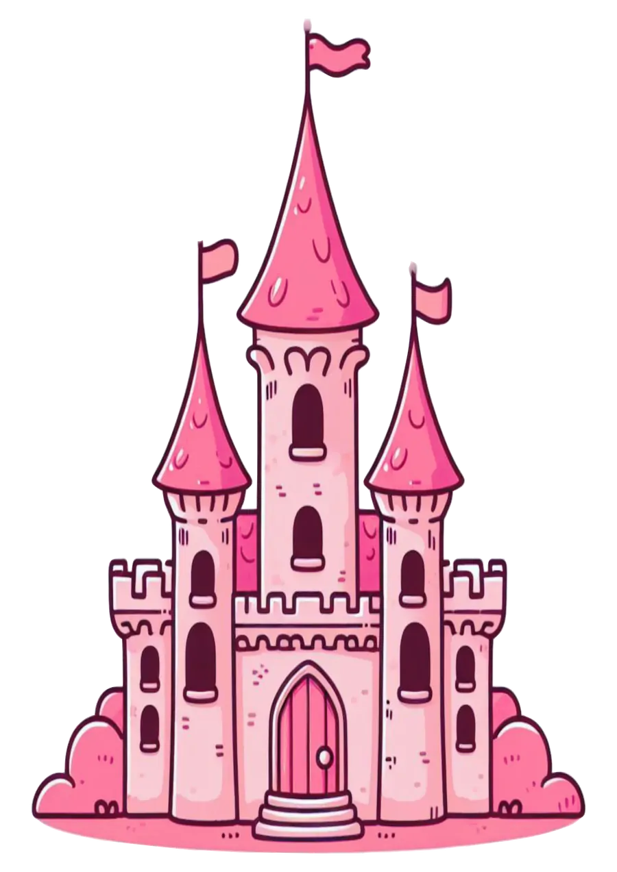 Castelo de Princesa Rosa PNG transparente