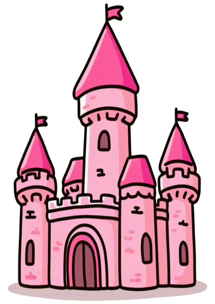 Castelo Rosa de Princesa Desenho PNG transparente
