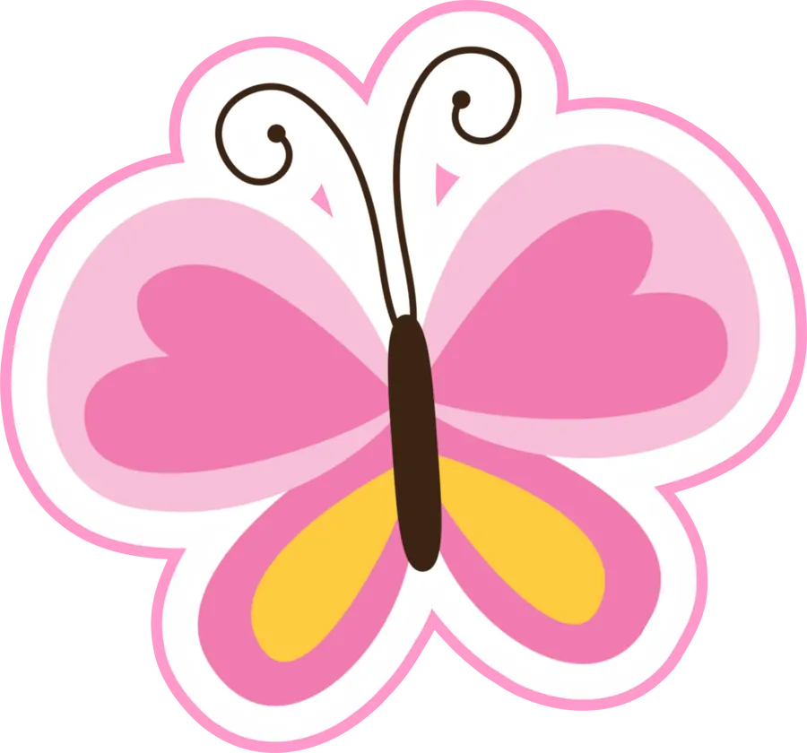 Borboleta Rosa Infantil PNG transparente