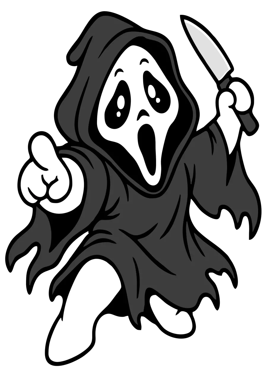 Ghostface Desenho de Halloween PNG transparente