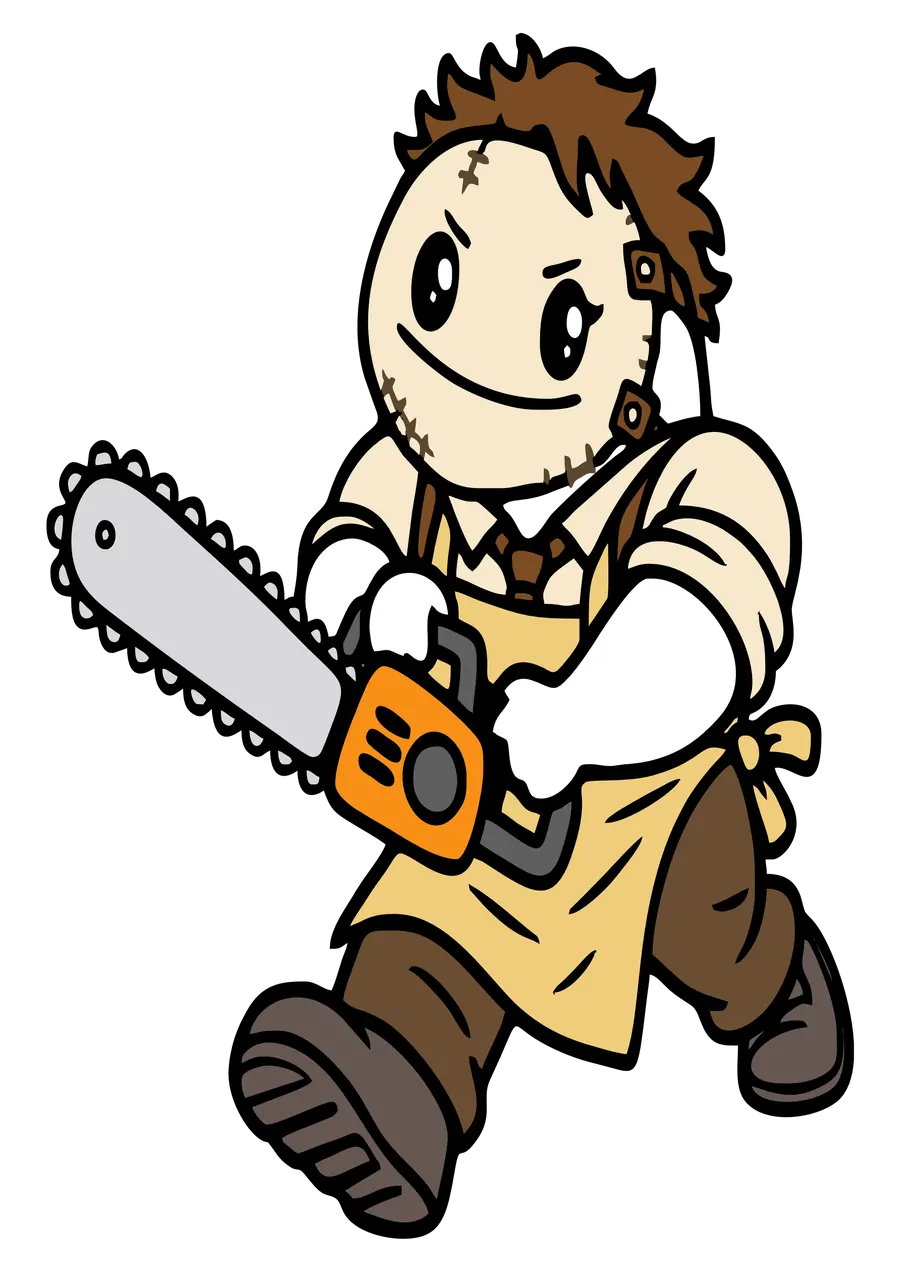 Leatherface com Serra Elétrica Desenho PNG transparente