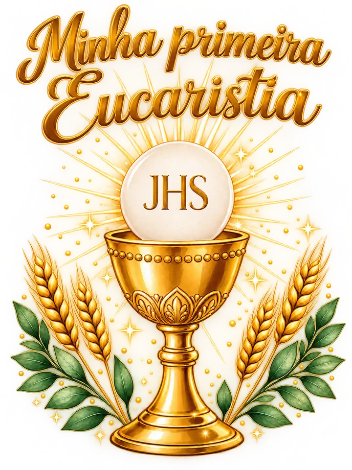 Cálice de Primeira Eucaristia Dourado PNG transparente