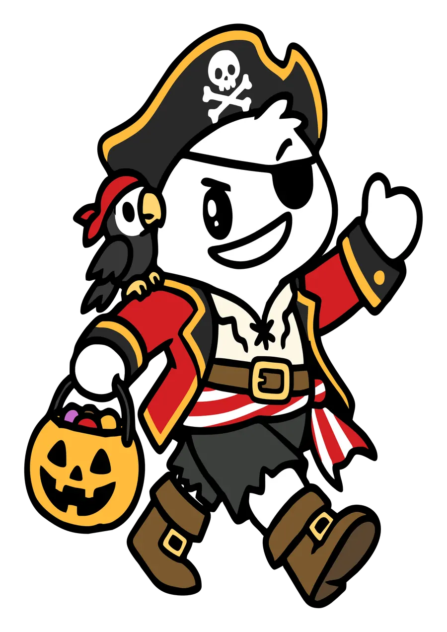 Figurinha de Pirata para Halloween PNG transparente