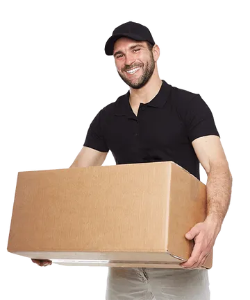 Entregador Segurando Caixa PNG