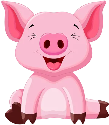 Porquinho Rosa Sentado PNG