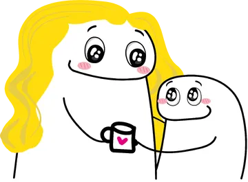 Flork Casal com Caneca PNG