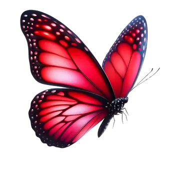Borboleta Vermelha Voando PNG