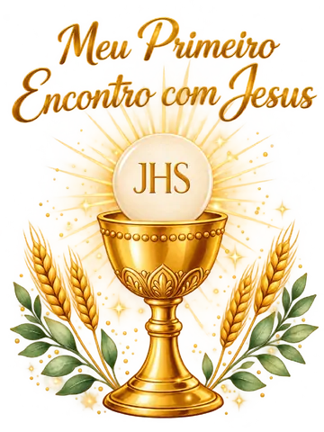 Primeiro Encontro com Jesus em Ouro PNG