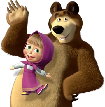 Masha e o Urso Acenando PNG