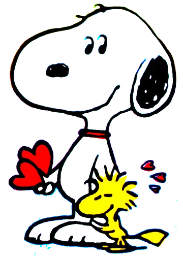 Snoopy e Woodstock com Coração PNG