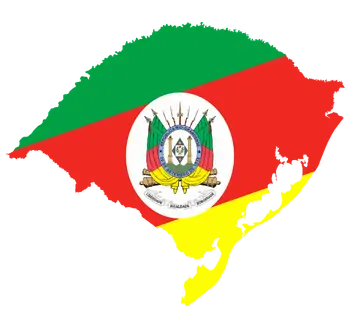 Mapa do Rio Grande do Sul com Bandeira PNG