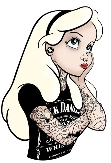 Alice Tatuada Estilo Rock PNG
