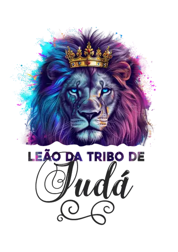 Leão da Tribo de Judá Colorido PNG