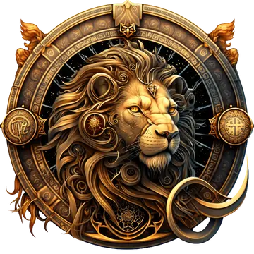 Medalhão de Leão Dourado PNG