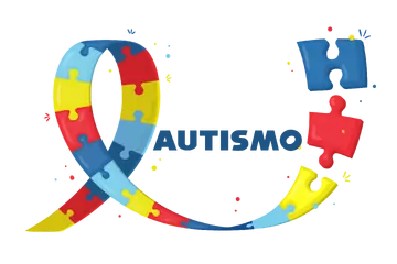 Fita do Autismo com Quebra-Cabeça PNG