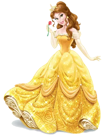 Princesa Bela de Vestido Amarelo PNG