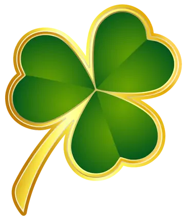 Trevo Verde com Contorno Dourado PNG
