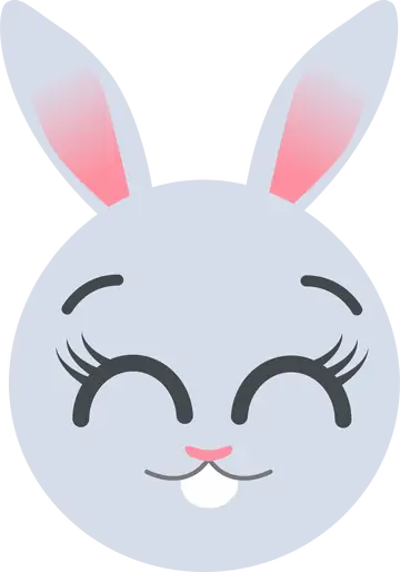 Coelhinha Sorrindo de Olhos Fechados PNG