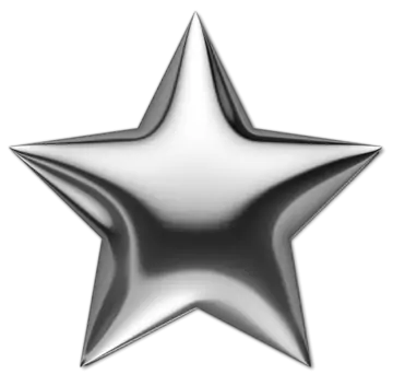 Estrela Prateada Metálica PNG