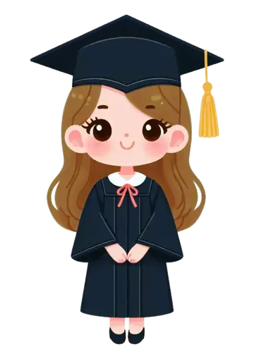 Menina de Beca e Capelo PNG