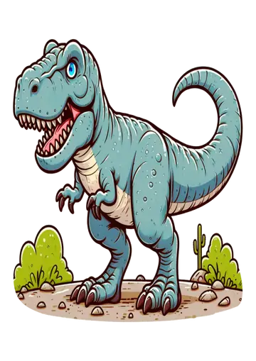Tiranossauro Rex Cinza Azulado no Deserto PNG