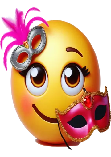 Emoji com Máscaras de Carnaval PNG