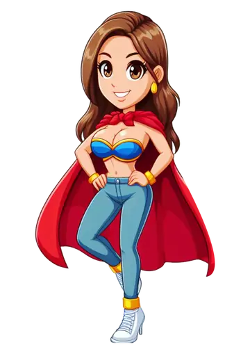 Super Mulher com Capa Vermelha PNG