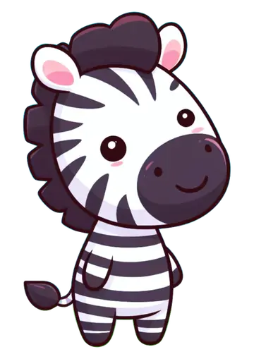 Zebrinha Fofa em Pé PNG