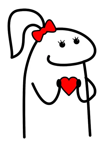 Flork Namorada com Coração PNG
