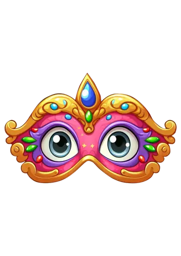 Máscara de Carnaval Olhinhos Fofos PNG