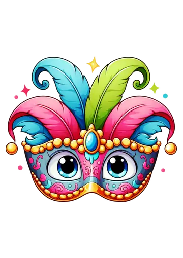 Máscara de Carnaval com Penas PNG