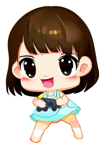 Menina Chibi Jogando Videogame PNG