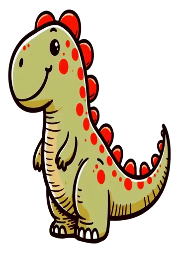 Dinossauro Verde Fofinho Cartoon PNG